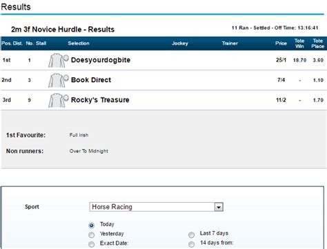 sports william hill bet results|william hill horse racing today.